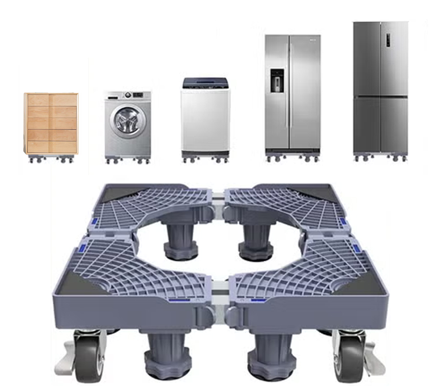Washing Machine Base Stand with 4 Locking Wheels and 8 Strong Feet, Movable Universal Mobile Base for Dryer, Refrigerator, Furniture and Appliance63680348650113110