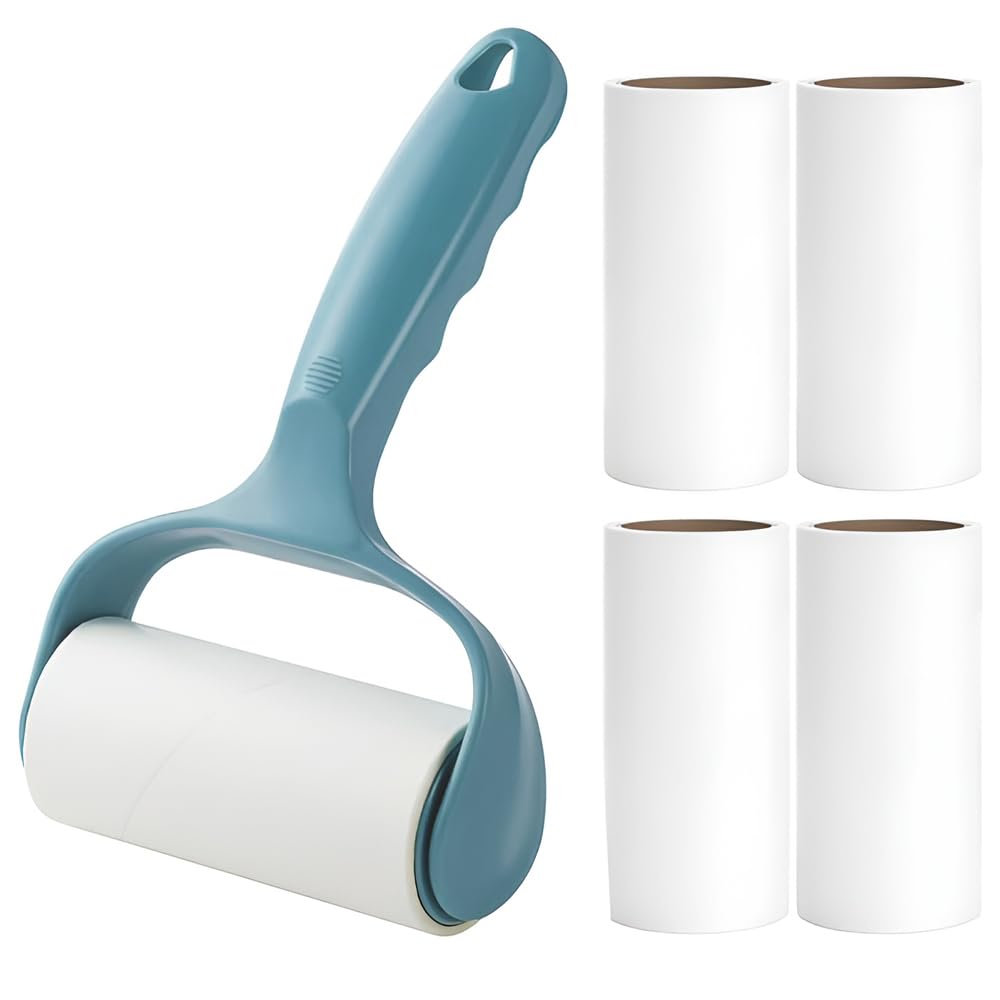 Blythornix Lint Shaver for Carpet and Clothes, Extra Sticky Lint Removal Roller with Refills, Pet Hair Remover Kit Reusable 10 cm 20 Sheet Blue