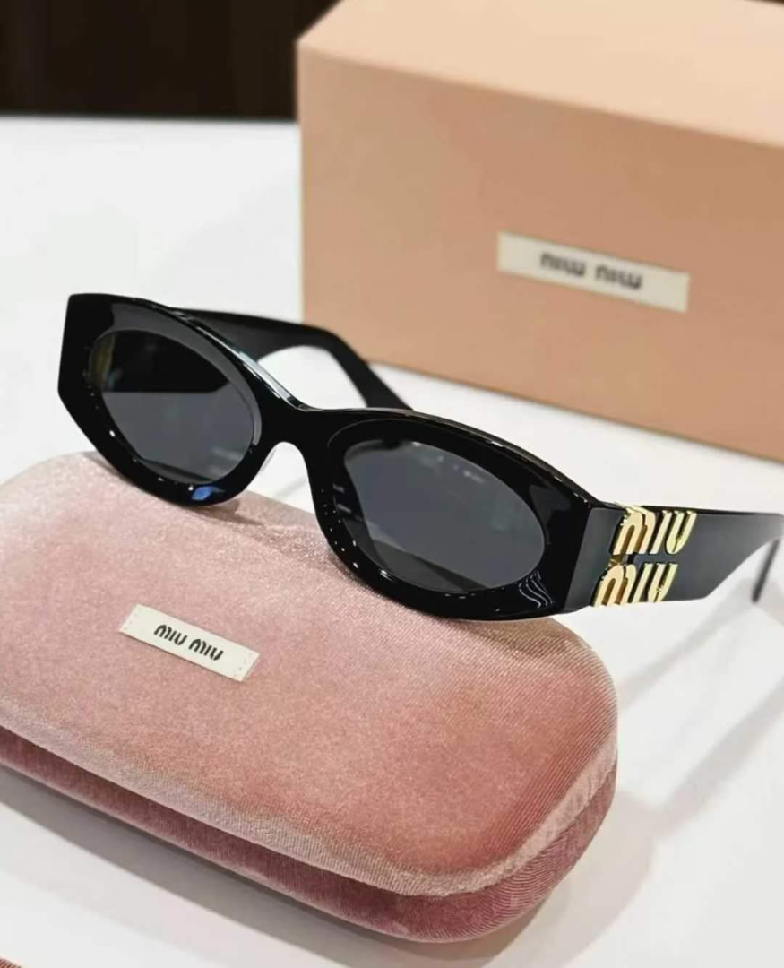 Brand New Miu Miu Sunglasses – Oval Frame with Gold Logo63227744410753111
