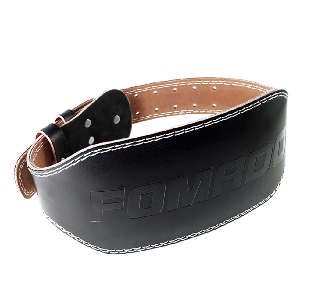 FOMADO Men's leather sports protective gear for squat and deadlift fitness belts Black63269051771267116