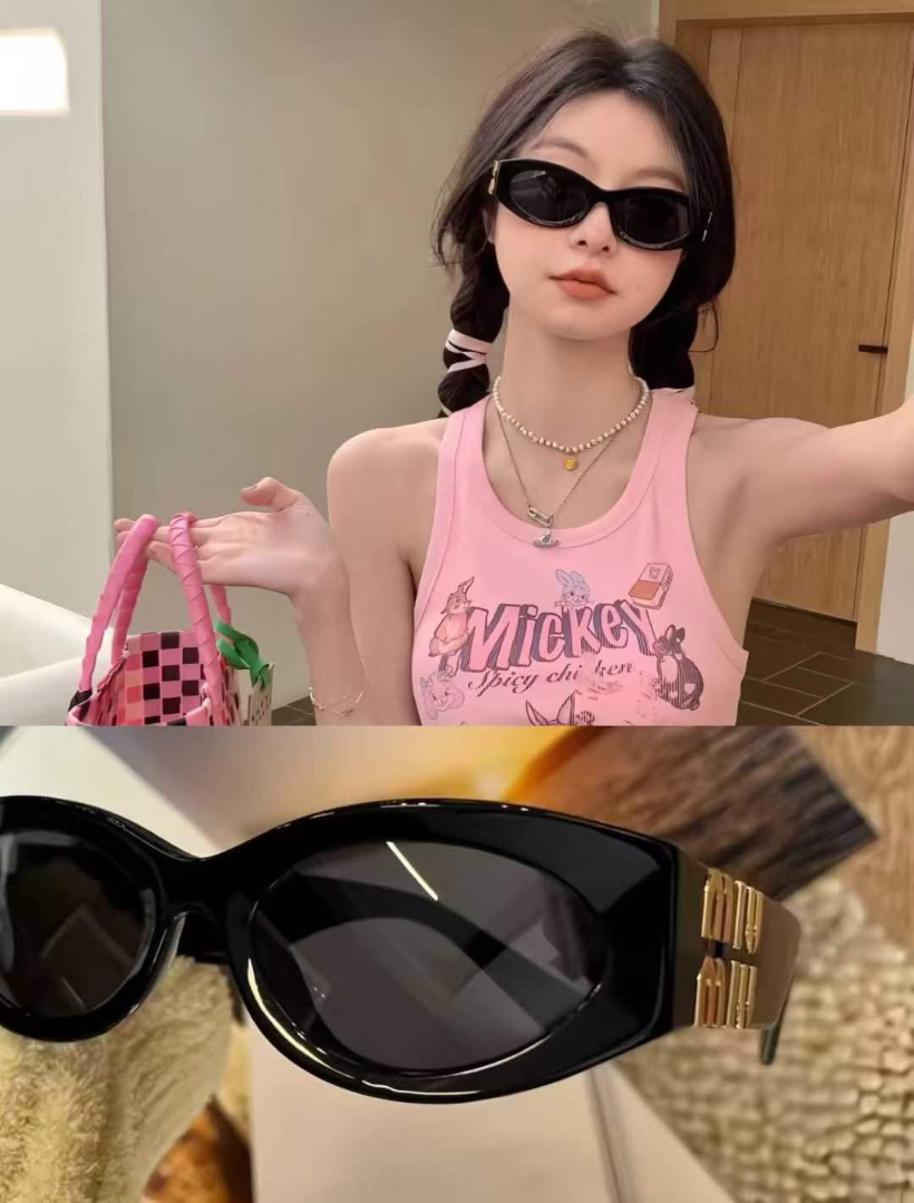Brand New Miu Miu Sunglasses – Oval Frame with Gold Logo63227744410753112