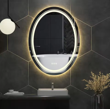 24x32 inch Bathroom Mirror LED Light Oval Frameless Shower Shaving Makeup Mirror for Restroom Washroom Dimming Defog631238739462421110