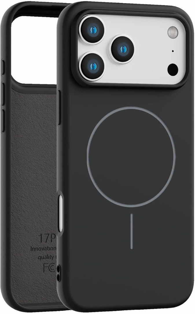 Meephone Compatible with Phone 17 Pro Max Case Fit for Wireless Charging Soft TPU Back Shockproof Cover Slim Fit Protection Case Matte Skin Feel (Black)63447627074050110