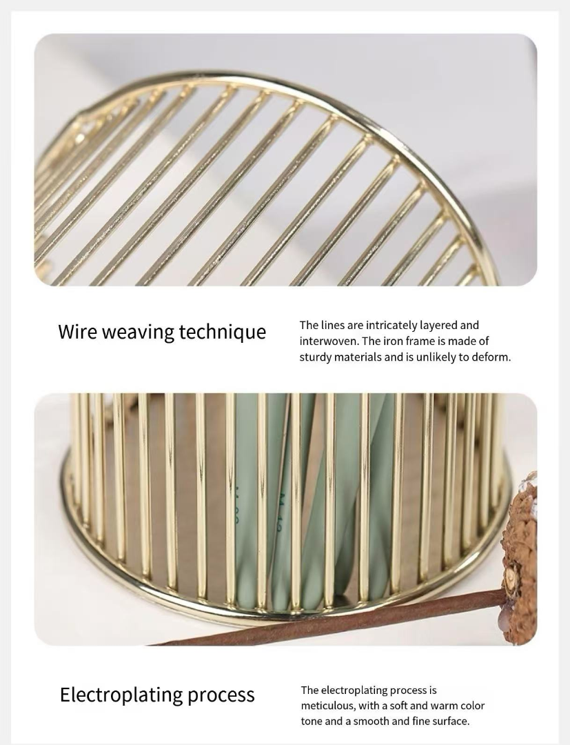 Internet-famous creative retro makeup brush holder, iron storage bucket and shelf for beauty brushes63246831657345114