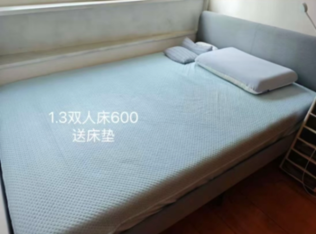 双人床送床垫、亚麻折叠床63358218784514110