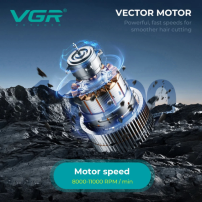 ماكينة قص شعر VGR V668 بسرعة 11000 دورة في الدقيقة، ماكينة حلاقة احترافية بمحرك فيكتور، ماكينة حلاقة قابلة للتعديل، ماكينات حلاقة كهربائية للرجال63203374112642112