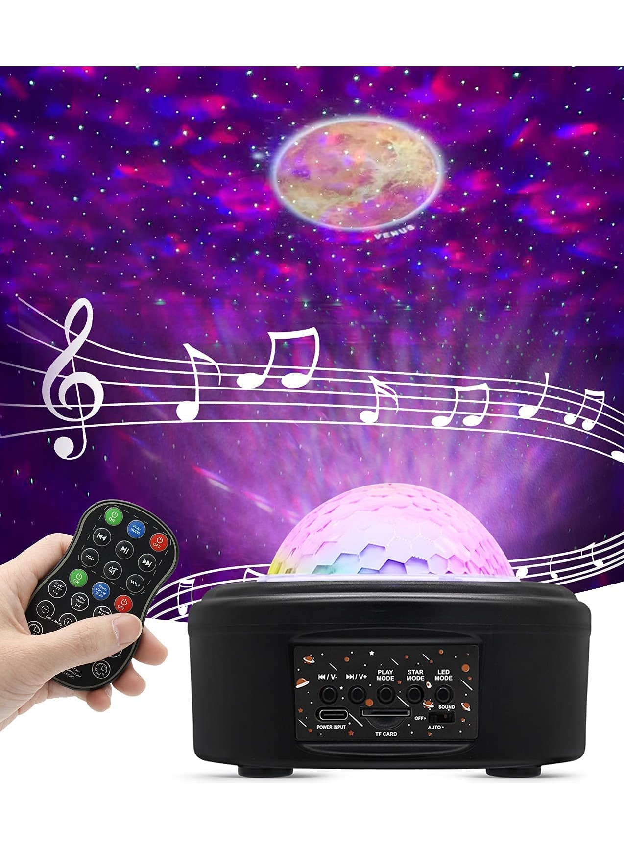 Star Projector Night Light Galaxy Remote Control Bluetooth Music Speaker Rechargeable USB SUM-0078163680820101889110
