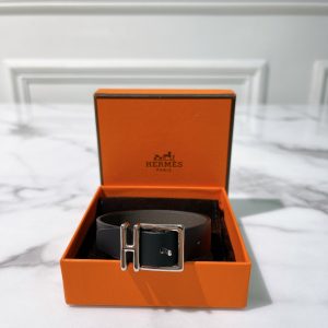  HERMES NATHAN BRACELET, Noir/Silver