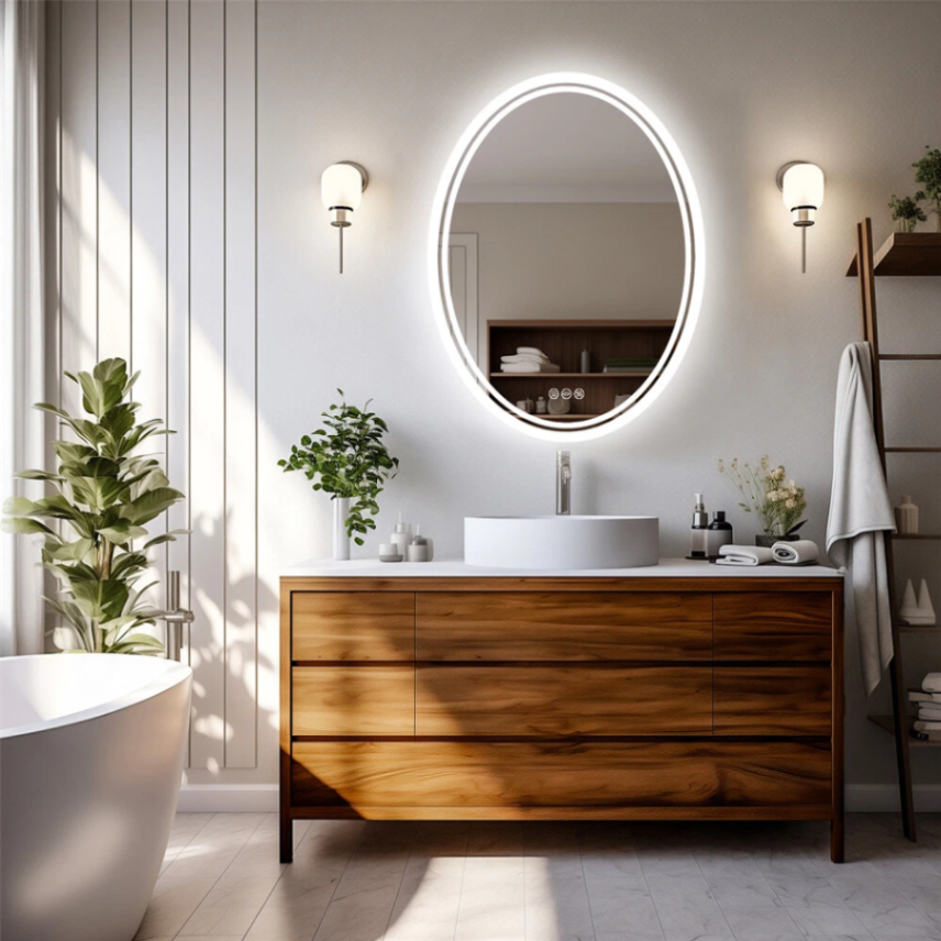24"x32" Large Oval LED Bathroom Vanity Mirror with 3 Color lights Dimmable Memory Smart63191986239233112