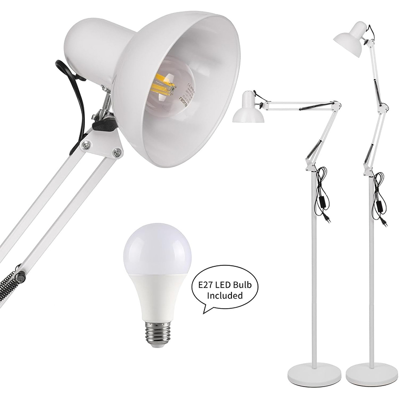 LED Floor Lamp for Living Room Adjustable Long Arm Folding Tall Stand Lights with Bulb Floor Lighting for Bedroom Office Dining Room Song-022/Song-02363681178770817114