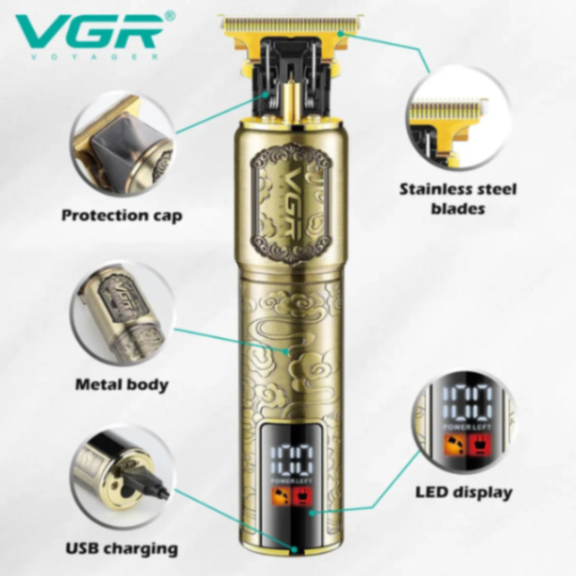 VGR V073 Metal USB T9 Vintage Hair Cut Machine Barber Clippers Beard Trimmer Professional Electric Hair Trimmer for Men 63214105728259112