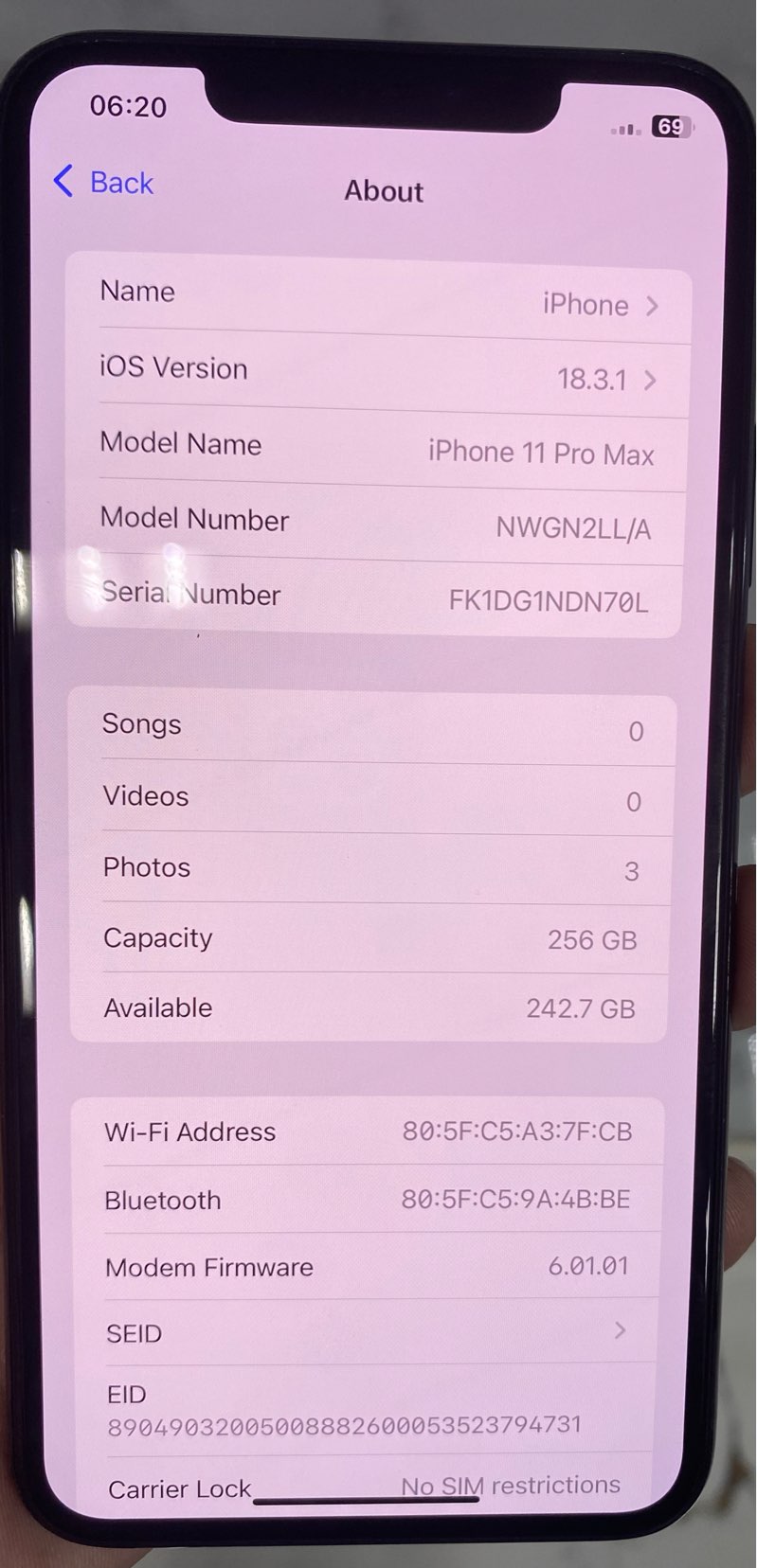 iPhone 11 Pro Max 256 gb63817704229891110