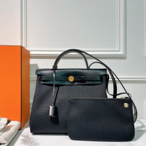 HERMES HERBAG 31, Black/Gold