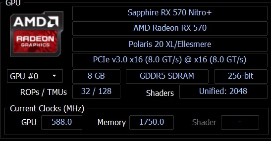 بطاقة الرسوميات Sapphire RX 570 Nitro+ 8 جيجابايت بحالة ممتازة64189226415234110