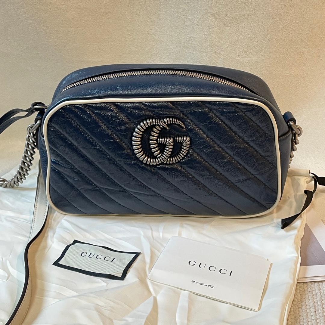 gucci/古驰 海军蓝相机斜跨包64333623430019110