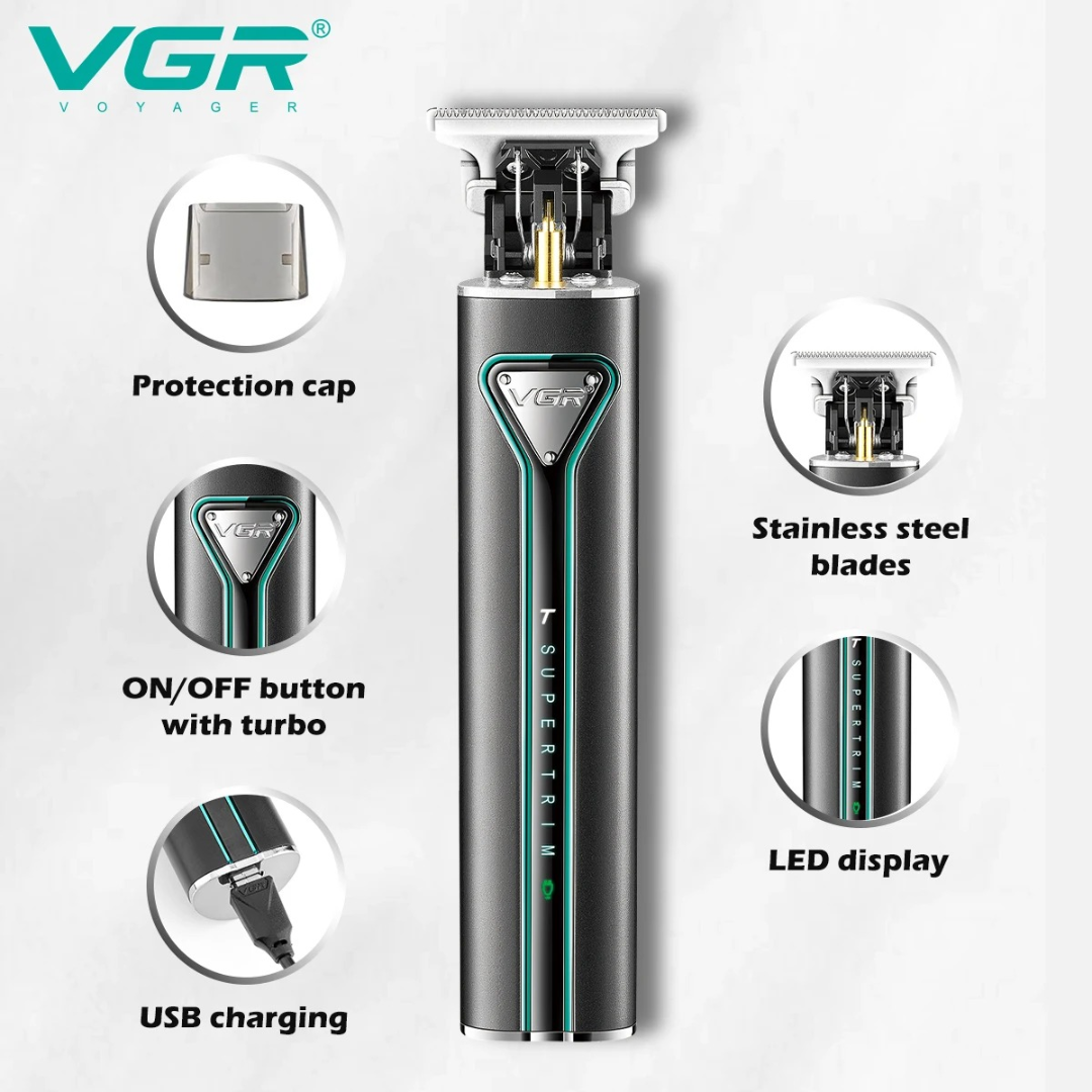 VGR V009 Hair Trimmer T9 Hair Clipper Professional Hair Cutting Machine Electric Beard Trimmer Metal Cordless Trimmer for Men 63236621798146111