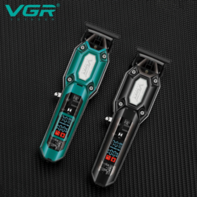 ماكينة حلاقة كهربائية VGR V600، ماكينة حلاقة شفافة للجسم، ماكينة حلاقة رقمية ذكية بشاشة LED، ماكينة حلاقة كهربائية للعناية63148393909634111