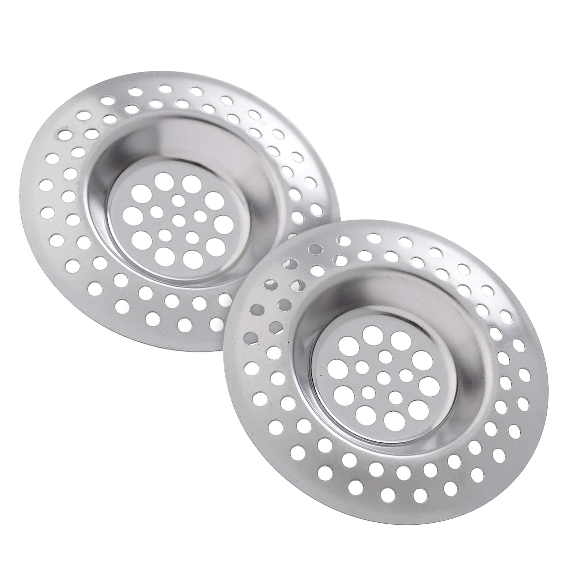 Blythornix Drain Strainer Stainless Steel, Kitchen Sink Plugs Circular, Drain Catches for Bathroom Sink and Tub Basket Filter 2 Packs 7 cm63693579953154110