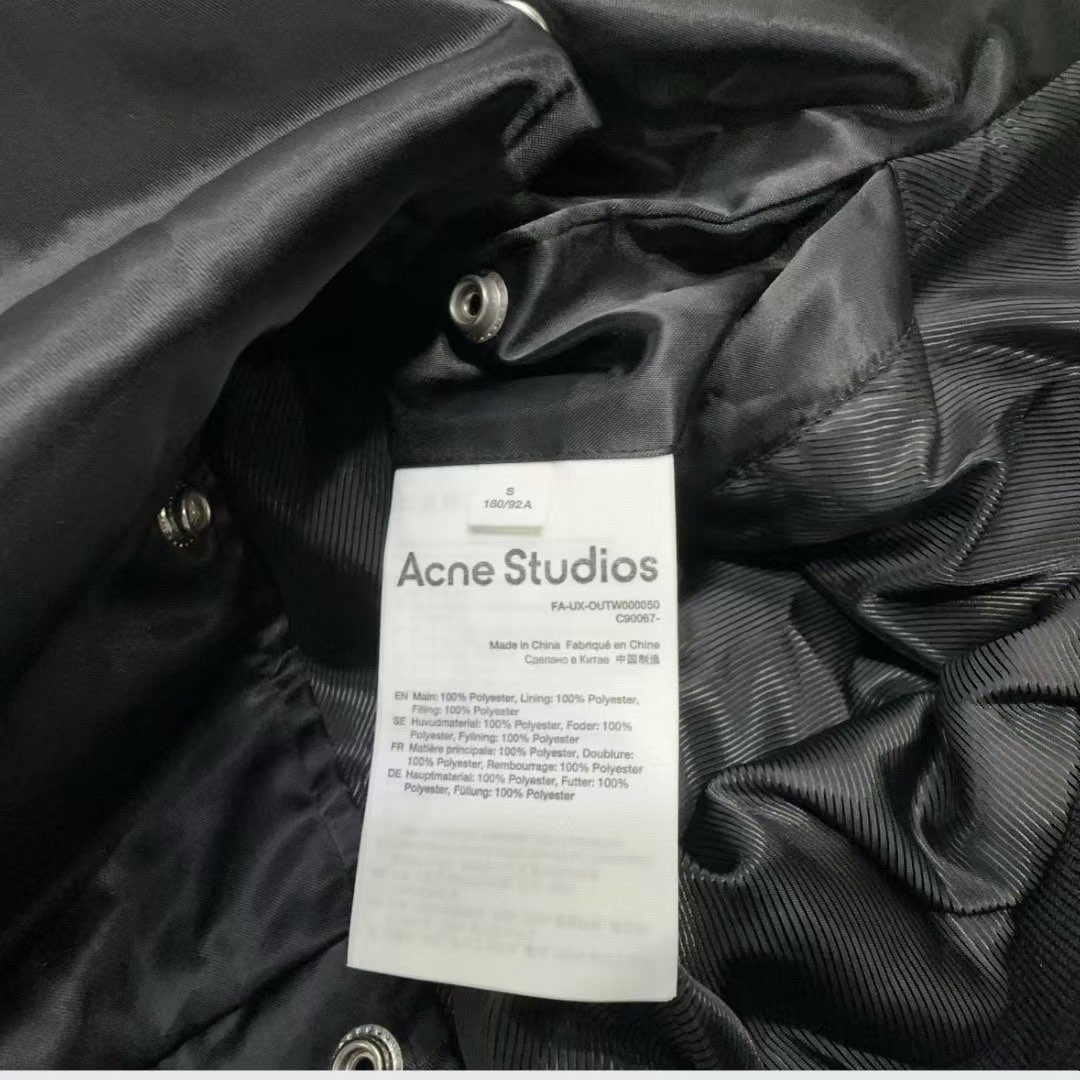 Acne Studios Embroidered Cartoon Smiley Face Chest Aviator Jacket63692365101187113