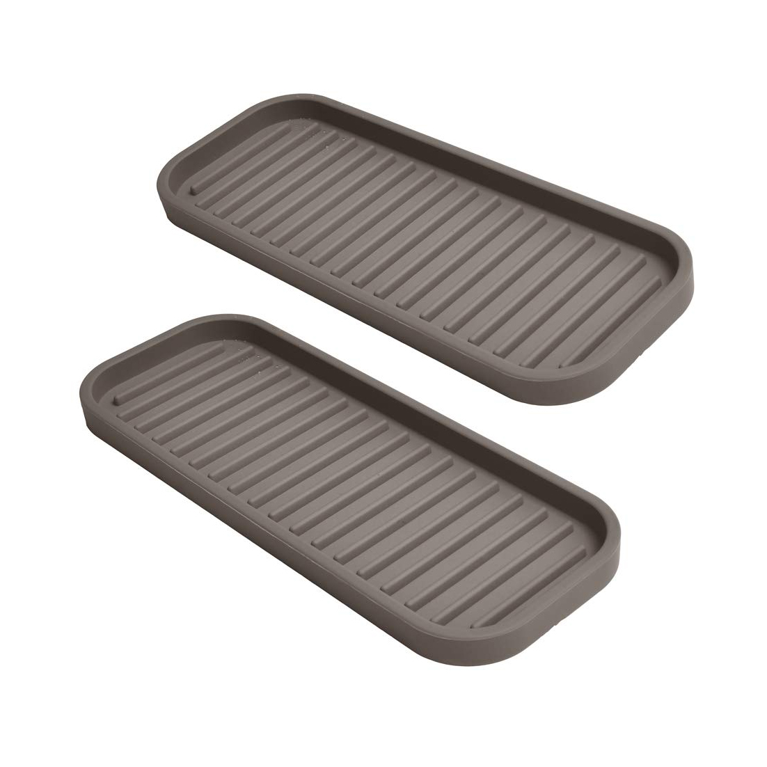 Blythornix Bathroom Soap Dishes for Shower, Silicone Soap and Sponge Holders Organizer Tray 2 Packs Grey
