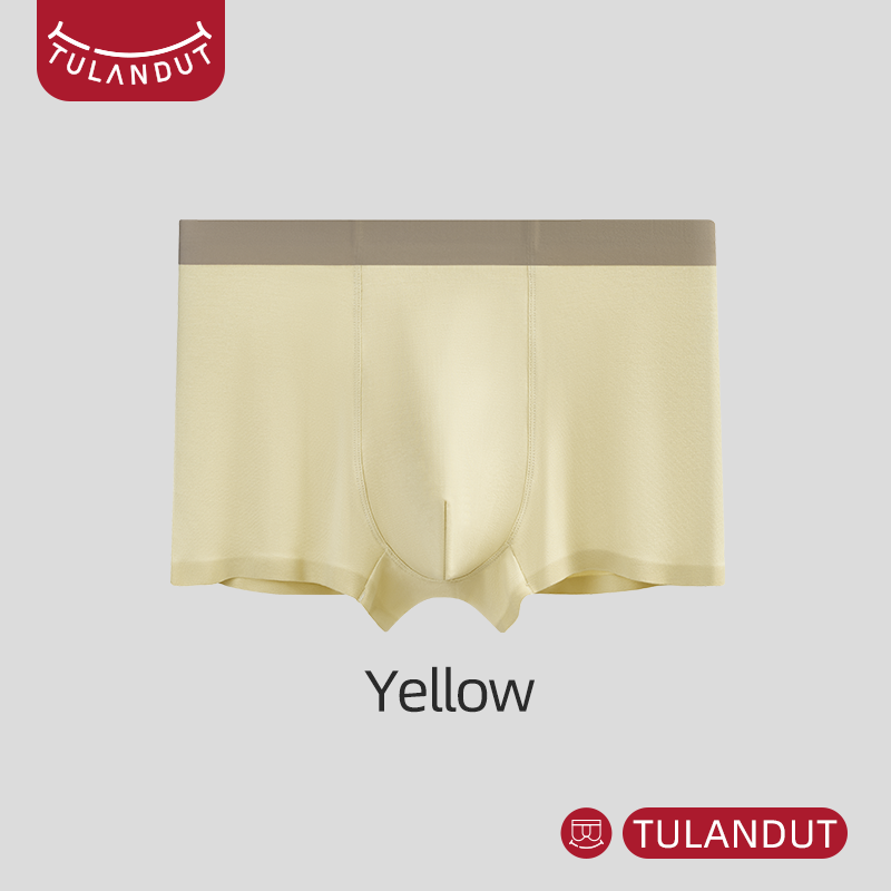 TULANDUT Comfortable Men's Boxer Briefs Yellow633059300766731125