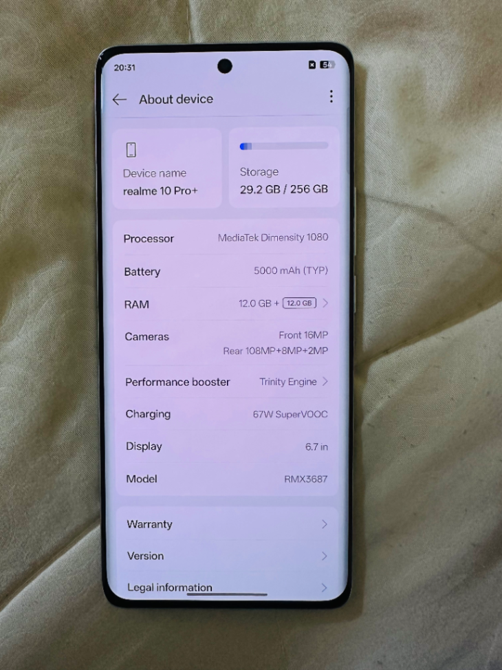 ريلمي 10 برو بلس 12+12/256 جيجابايت63353461903489112