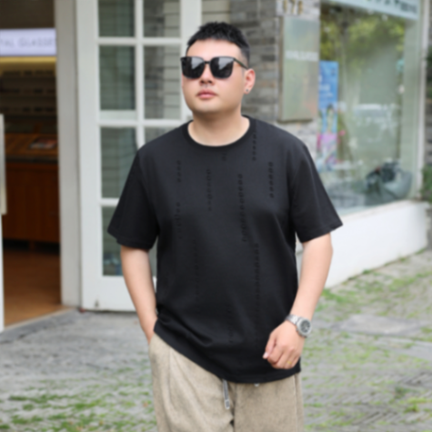 MOAIKA   Fashionable and comfortable loose round   neck short     sleeve summer casual T-shirt         Black63499456963329114