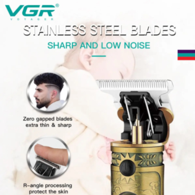 VGR V085 Hair Clipper Professional Rechargeable Personal Care Vintage USB Engraving Scissors T9 Trimmer USB Reduction Barber 63147998381059113