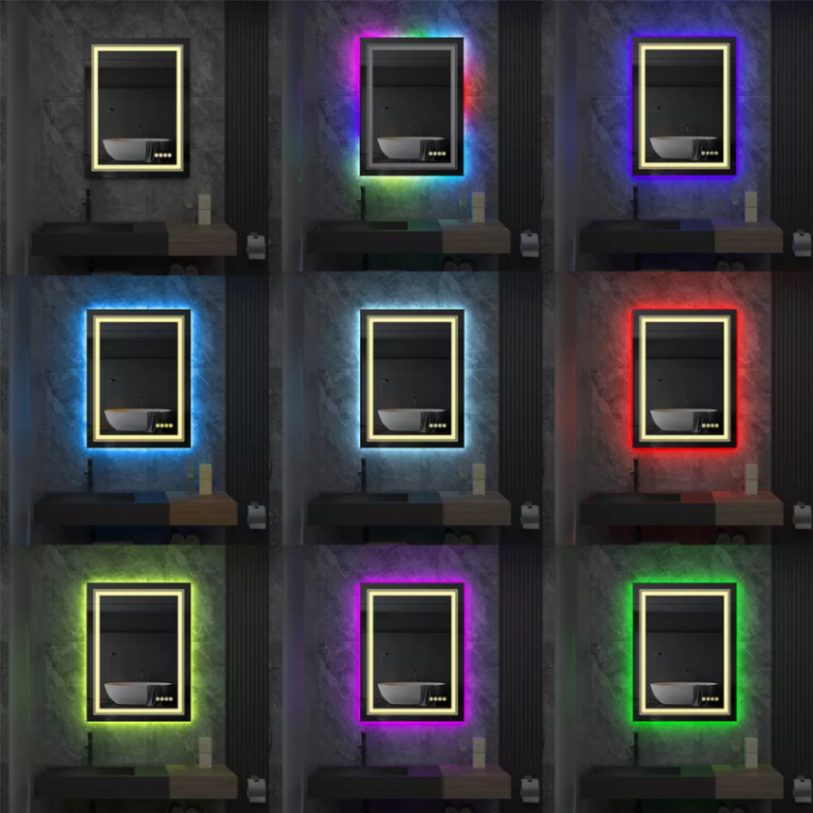 LED Bathroom Mirror Vanity RGB Multicolor Backlit + Adjustable Front-Lighted63124083482497114
