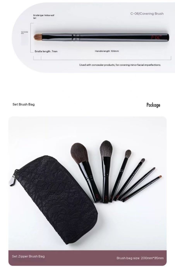 Black Beauty Makeup Brush Set: Animal Hair Brushes, Makeup Kit, Beauty Tool Set63226661136769113