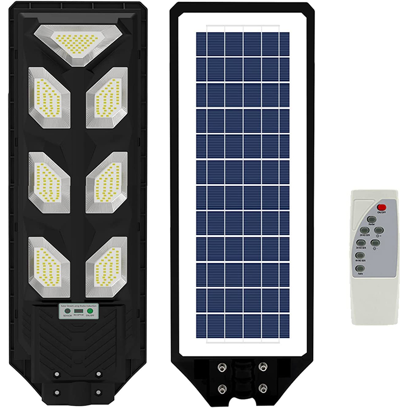 مصباح شارع يعمل بالطاقة الشمسية LED 700 واط للمواقع الخارجية مع مستشعر حركة، ومصباح شارع LED يعمل بالطاقة الشمسية 6500 كلفن، وضوء كاشف مدعوم وماء IP65 مناسب للفناء والساحة ومرآب السيارات مع جهاز تحكم عن بعد (بدون عمود) FT-700W-W163526288775937110