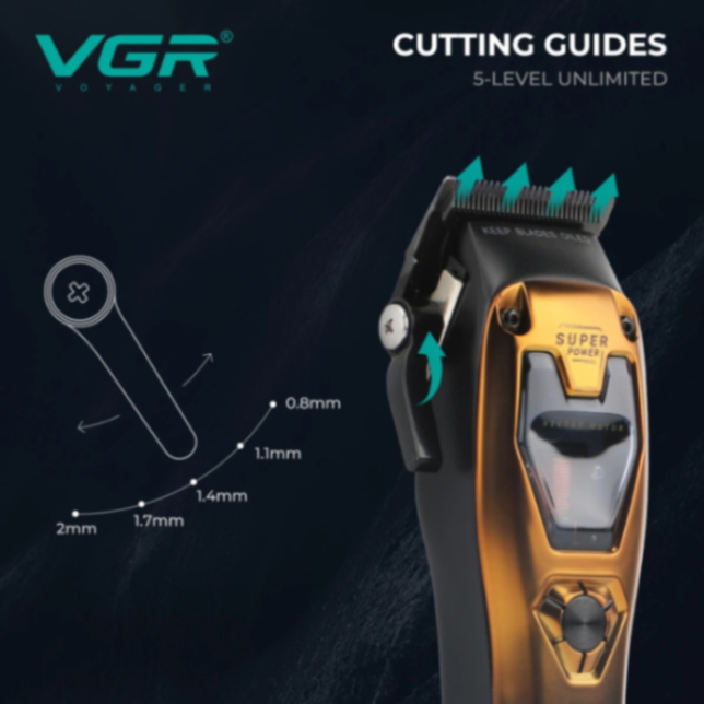 ماكينة قص شعر VGR V668 بسرعة 11000 دورة في الدقيقة، ماكينة حلاقة احترافية بمحرك فيكتور، ماكينة حلاقة قابلة للتعديل، ماكينات حلاقة كهربائية للرجال63203374112642113