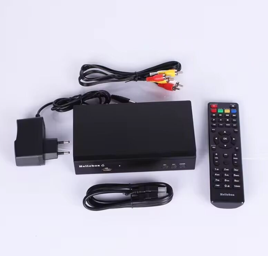 جهاز استقبال تلفاز الأقمار الصناعية Hellobox 6، H.265 HEVC، DVB-S2/S2X، مشفر تلفاز أقمار صناعية بدقة 1080P متعدد الدفق/t2mi63269330405634112