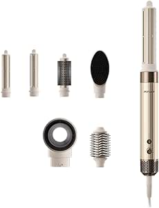 Airbot Hyperstyler & مجفف مجموعة فرد الشعر مع أداة تصفيف وغلاف، أدوات تصفيف شعر احترافية للشعر المجعد، ذهبي اللون.628848721507871115