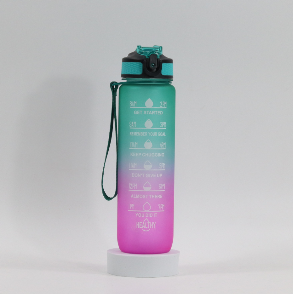Jumbottle Color gradient water bottle 1000 ML Green Pink63225853293699110