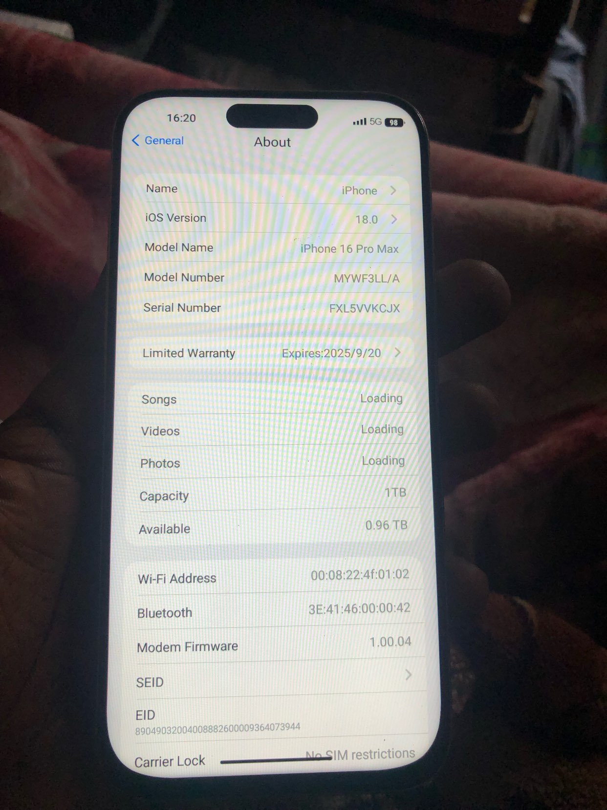ماستر أمريكي آيفون 16 برو ماكس نفس63879981129347110