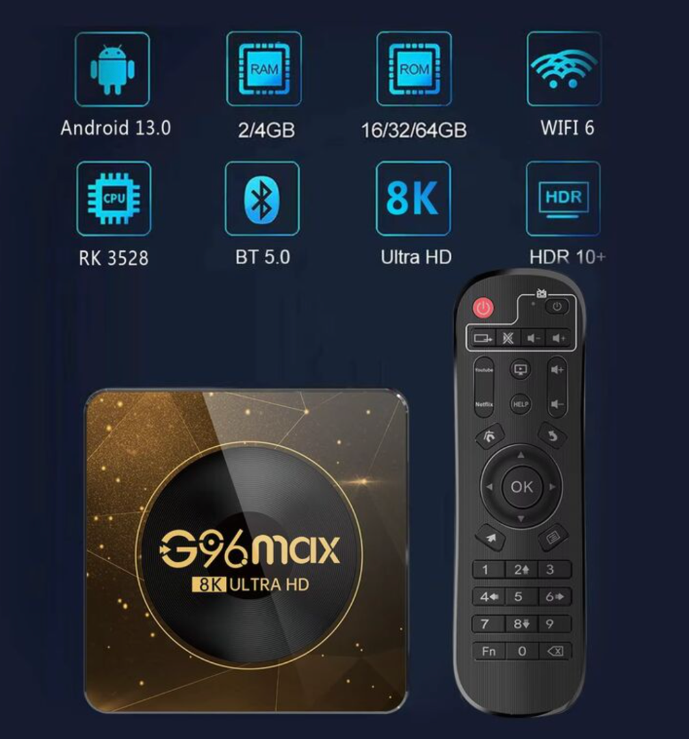 TVBOX G96 max 8K Ultra HD TV BOX RK3528 8K 1080P Video TV Receiver Wifi 2.4G&5.8G TV Box Set Top Box63228019206786114