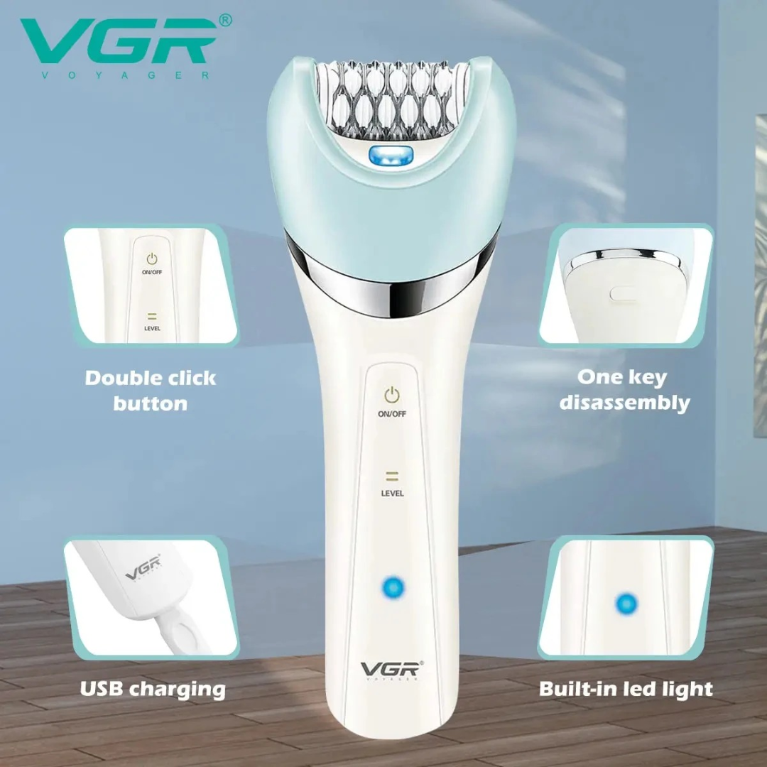 طقم جمالي مقاوم للماء IPX4 من في جي أر موديل V703، طقم جمالي كهربائي متكامل من خمسة في واحد، بما في ذلك ماكينة إزالة شعر للسيدات، وشفرة عائمة، وطقم إزالة أثر الكعب المؤلم، قابل لإعادة الشحن63203562536066111