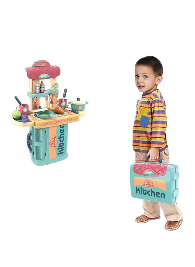 مجموعة مطبخ للأطفال بثلاثة في واحد مع ألعاب مطبخ وطهي واقعية للعب التظاهر WCP005763681104419073111