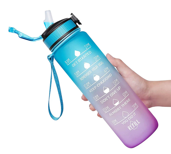 Jumbottle Color gradient water bottle 1000ML Blue Pink 632258354869771118