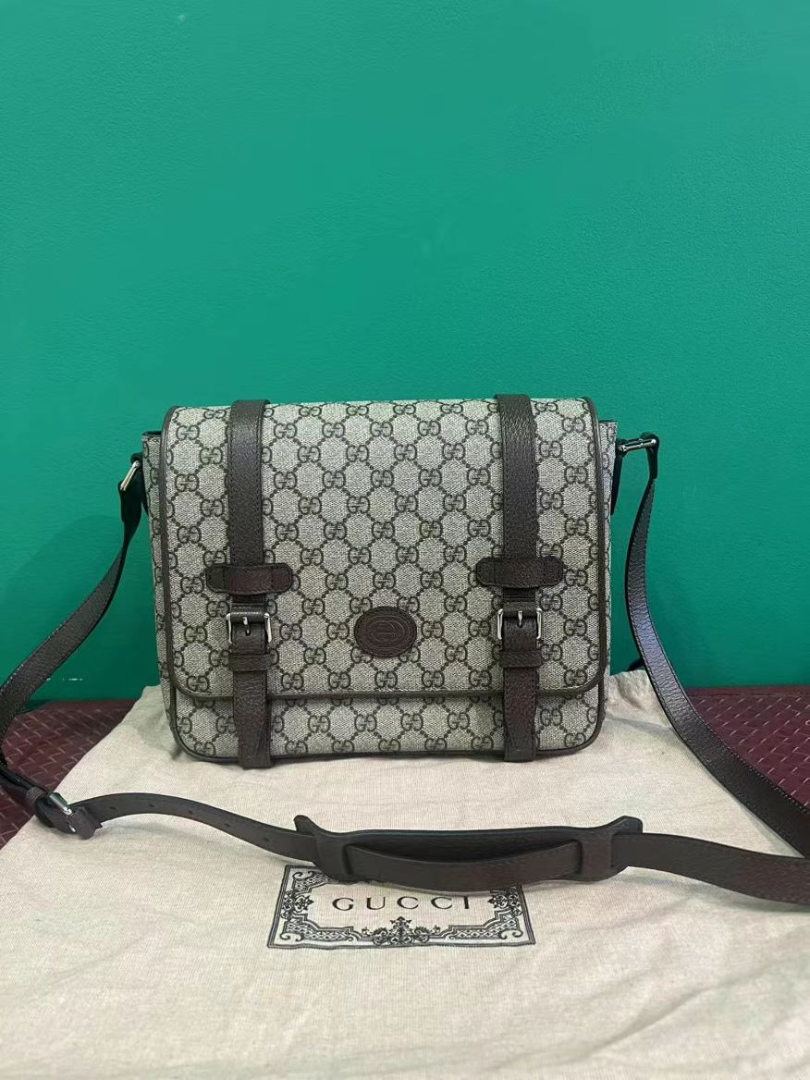 Gucci GG Supreme Messenger Bag – Brown Leather Trim | Excellent Condition8 Gucci GG Supreme Messenger Bag – Brown Leather Trim | Excellent Condition63228249721218118
