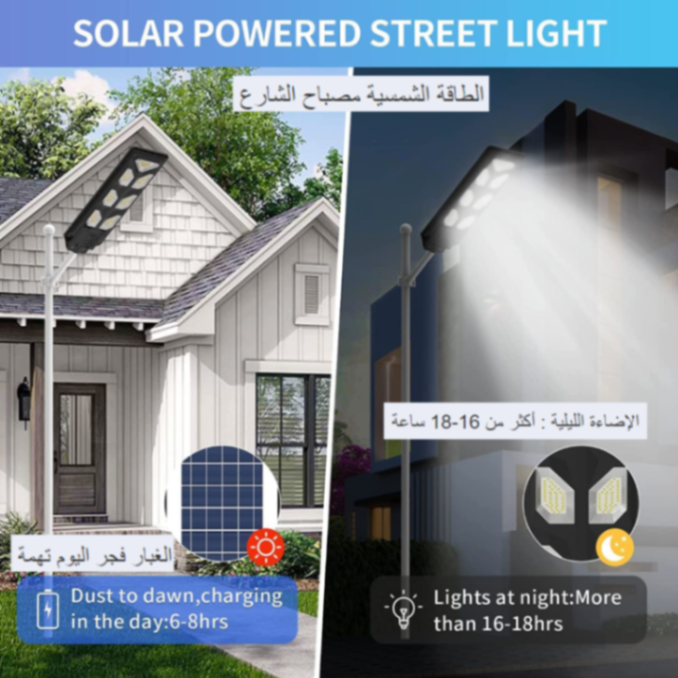 700W Outdoor LED Solar Street Light with Motion Sensor LED Solar Light 6500K Street Lamp Powered Floodlight Patio Yard Garage Waterproof IP65 with Remote Control（No Pole） FT-700W-W163526288775937112