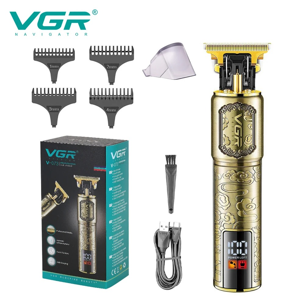 ماكينة قص شعر فينتيج من معدن USB T9، طراز VGR V073، ماكينة حلاقة، ماكينة تشذيب لحية، ماكينة قص شعر كهربائية احترافية للرجال632141057282591116