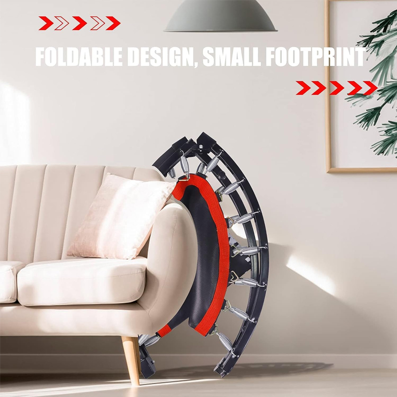 101cm Folding Mini Fitness Indoor Exercise Workout Rebounder Trampoline with Handle Trampoline Home Exercise Trampoline for Low Impact Cardio KF0763680747046659113
