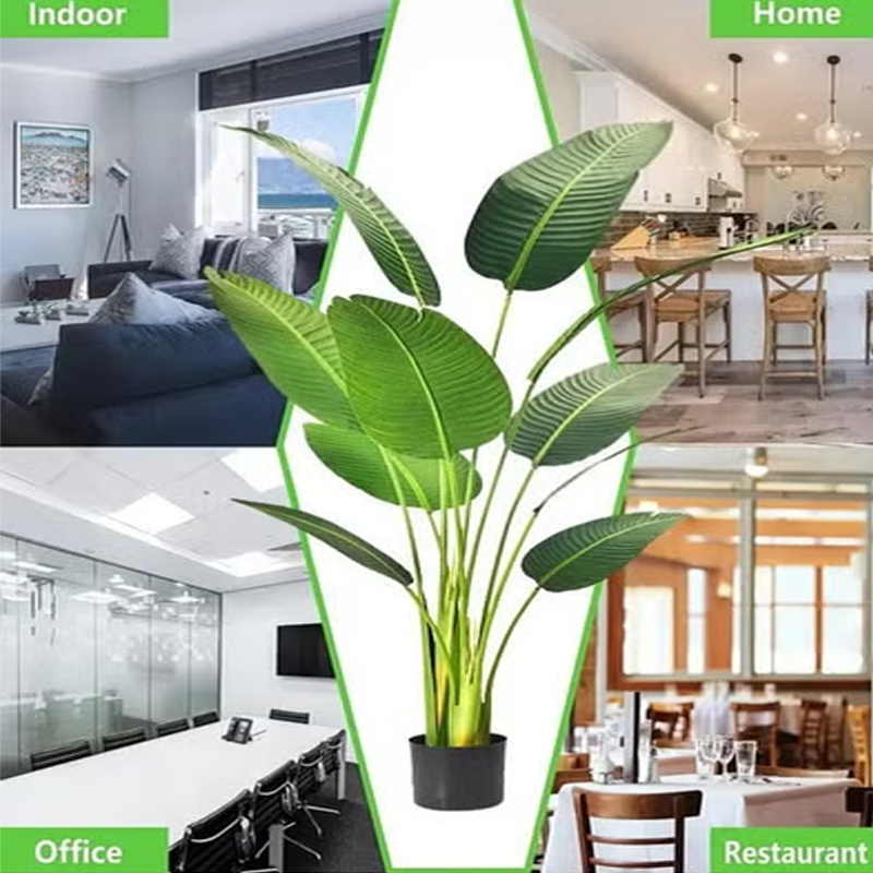 نبات طائر الجنة الاصطناعي بطول 160 سم، شجرة موز اصطناعية XL012363680998873987110
